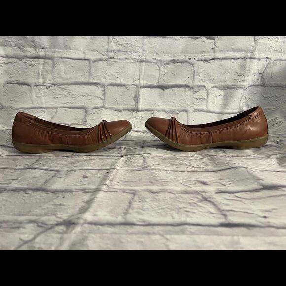 Clarks Collection Leather Ballet Flats Meadow Rae Tan Leather Women’s Size 8 - Picture 4 of 9